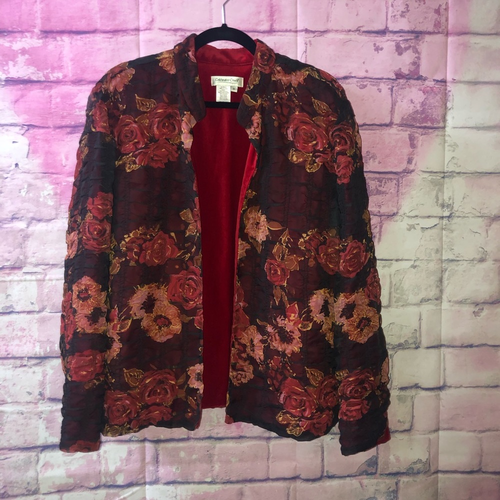 Rose pattern blazer.